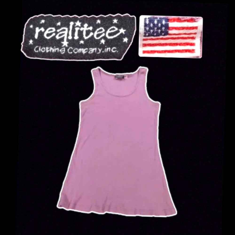 Realitee Pink Tank Top - Medium - Vintage - R/N#103699  Style# 3395FE